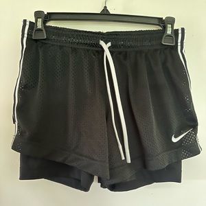 Nike mesh basketball black shorts with built in nike pro shorts
